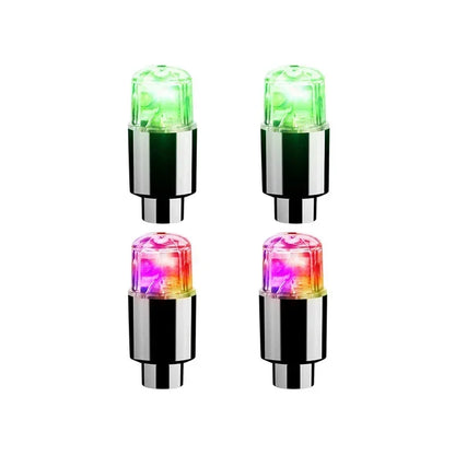 2/4/8Pcs Colorful LED Wheel Lights Car Tire Valve Caps Neon Light Universal Motorcycle Bicycle Valve Cover Auto Accessories
