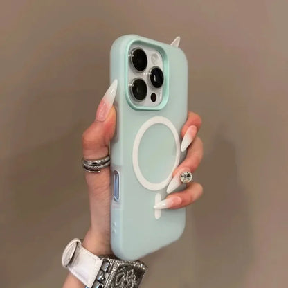 Luxury Candy Color 2 IN 1 Magsafe Case for iPhone 16 15 14 13 12 17 Pro Max Plus Magnetic Wireless Charge Clear Matte Soft Cover