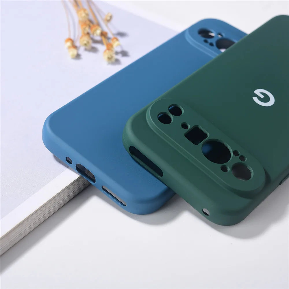 Original Case For Google Pixel 9 Pro XL Cases Liquid Silicone TPU Back Cover For Pixel 9 9Pro 9ProXL Shockproof Protective Coque