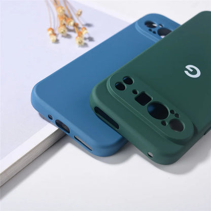 Original Case For Google Pixel 9 Pro XL Cases Liquid Silicone TPU Back Cover For Pixel 9 9Pro 9ProXL Shockproof Protective Coque