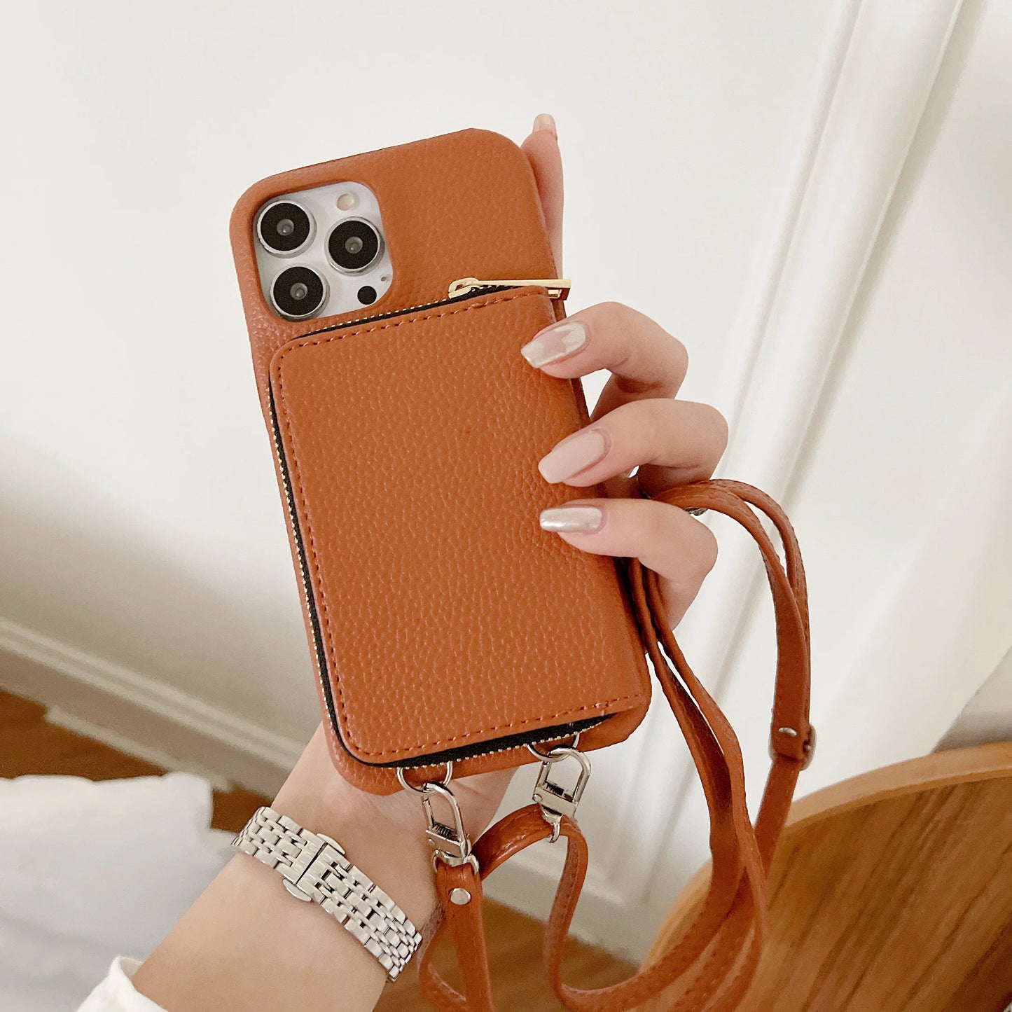 Wallet PU Leather Phone Case For iPhone 17 Air 16 E 15 14 13 12 Pro Max Plus Crossbody Shoulder Lanyard Card Holder Purse Cover