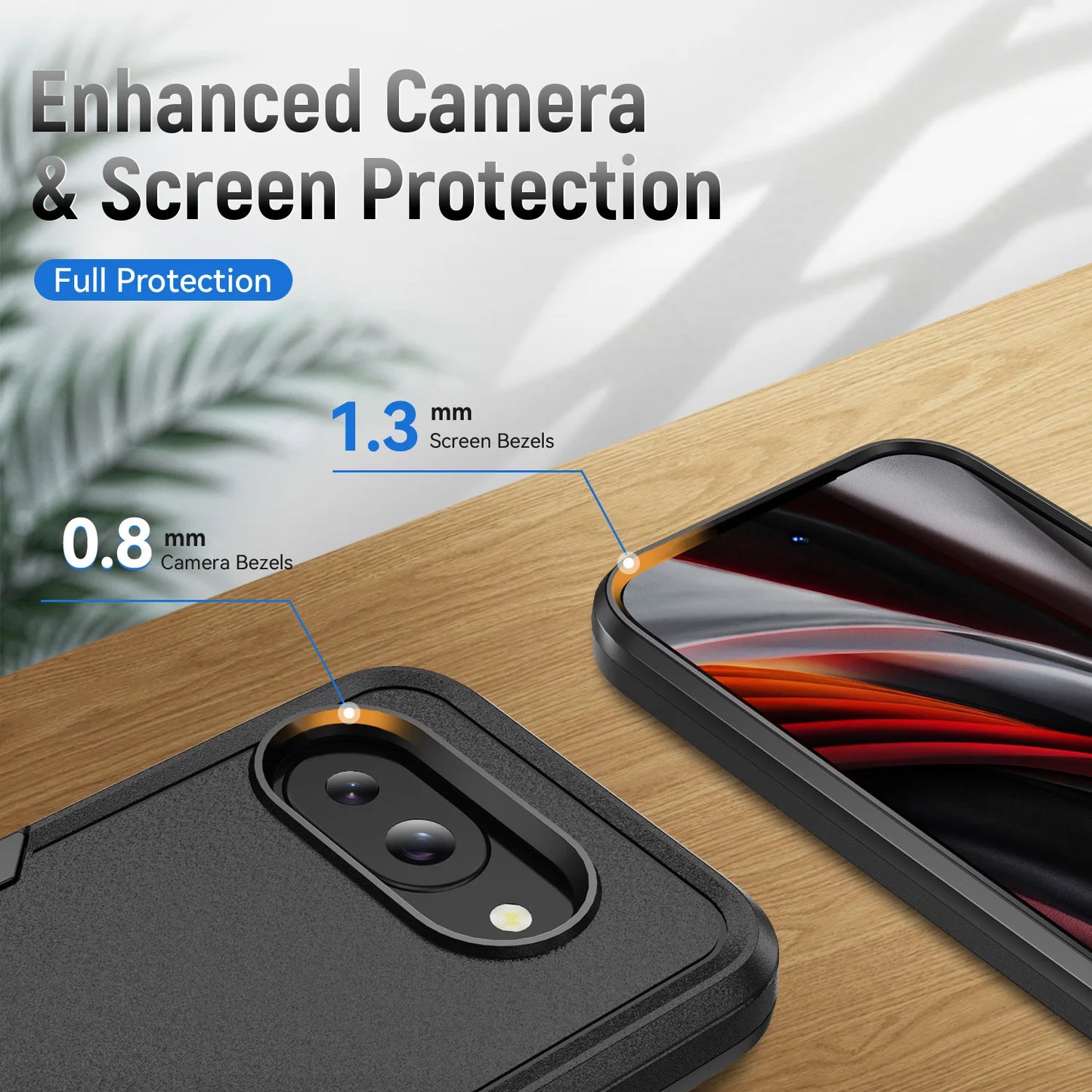 Pixel 9A Protective Phone Case Shockproof Case Dual Layer Hard Cover for Google Pixel 9A With Screen Protector