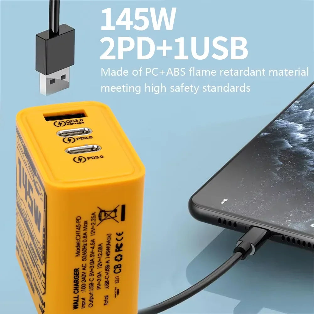 Xiaomi 145W 3 Ports Fast Charger USB Type C Quick Mobile Phone Charger EU US UK Plug Charger Adapter For iPhone 16 Pro Samsung