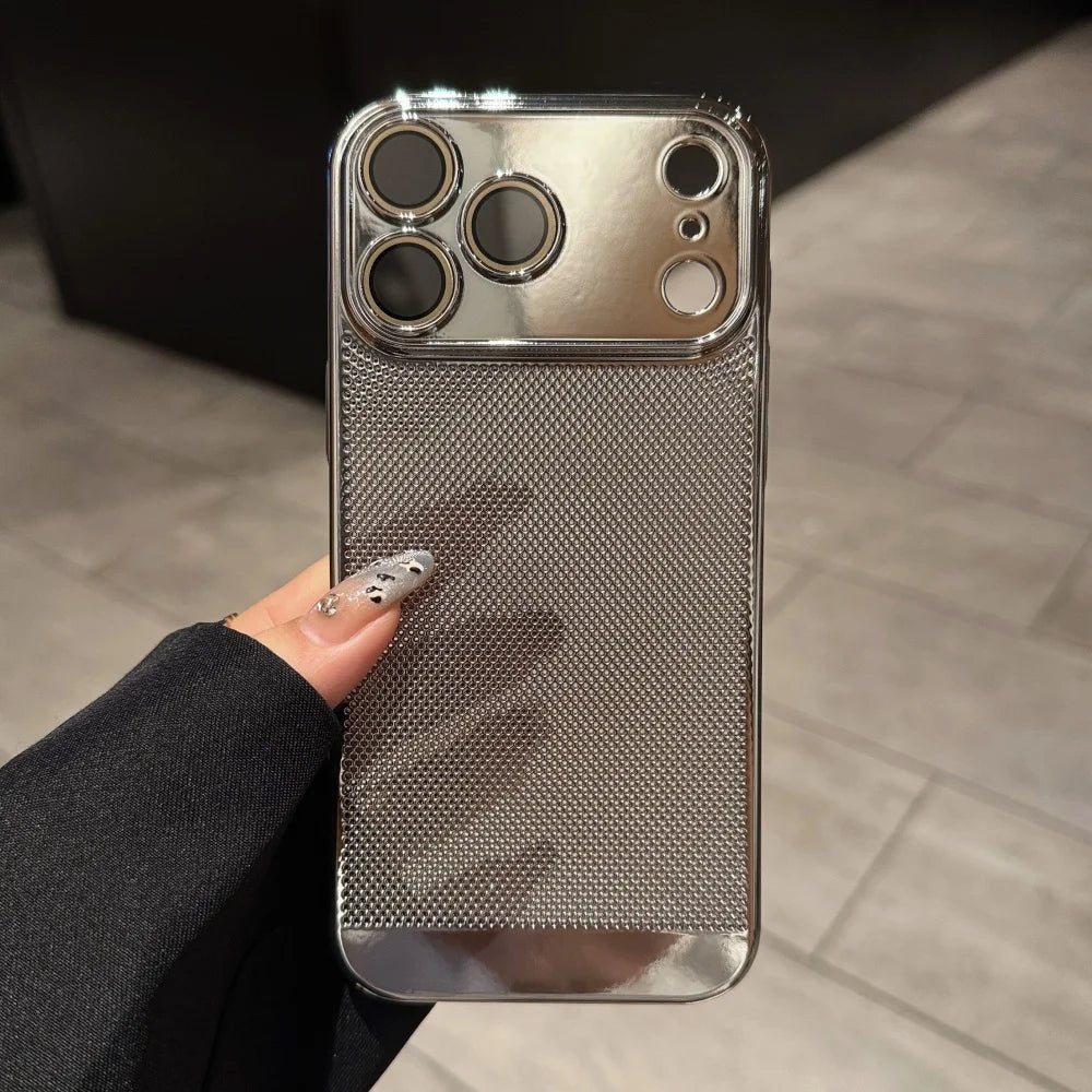 Plating Heat Dissipation Cooling Hollow Case For iPhone 11 12 13 14 15 16 Plus 17 Pro Max Air Camera Protection Shockproof Cover