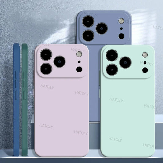 For iPhone 17 Pro Case Apple iPhone 17 Air 17 Pro Max Cover Funda Shockproof Luxury TPU Liquid Silicone Protective Cover Cases