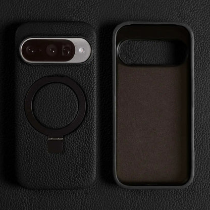 Magnet Ring Stand Phone Case For Google Pixel 10 Pro 9Pro 8A 7Pro 6pro 5A Cover Genuine Leather Case Magnetic Back Cover Cases