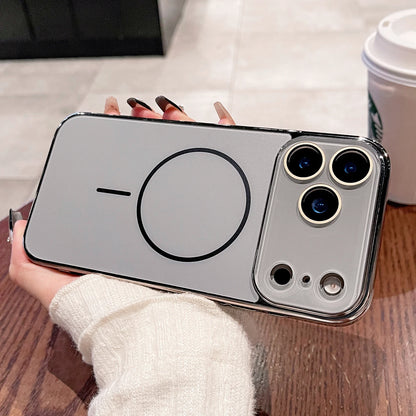 Luxury Plating Bumper Hard Case For iPhone 17 Air 16 15 14 13 12 11 Pro Max For Magsafe Magnectic Glass Camera Protection Cover