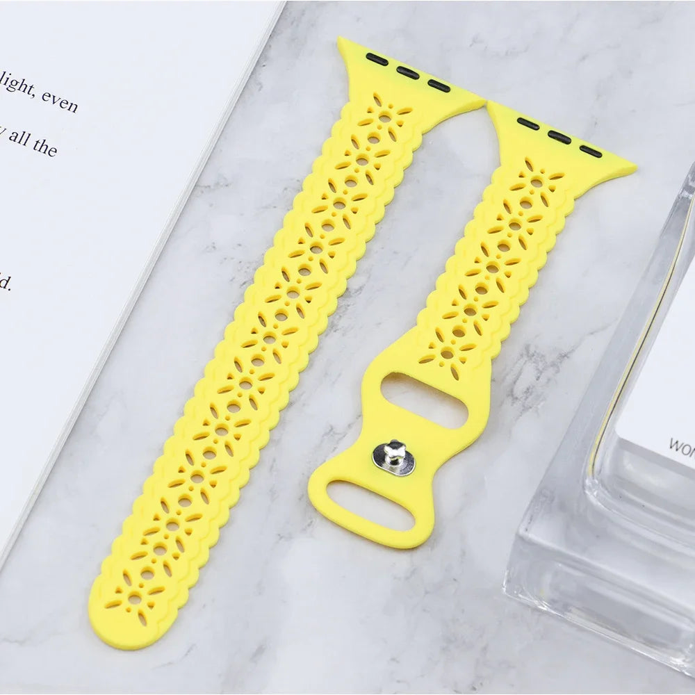 Silicone Sport Strap for Apple Watch Ultra Band 49mm 45mm 44mm 42mm 41mm 40/38mm Rubber Strap Bracelet Iwatch Series 8 7654 SE 3