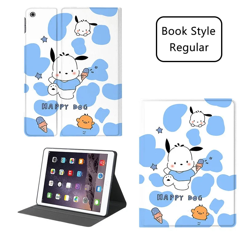 For Ipad 10th Generations Cartoon Pochacco Case 9th 8th 7th 10.2in Kawaii Silicone Soft Case Pro 11in Air4 5 Mini6 Tablet Case