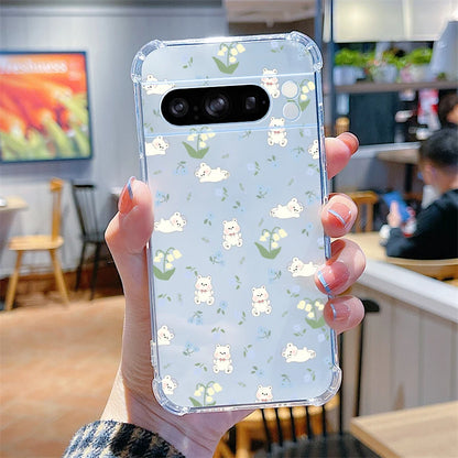 P ixel 8 Pro Lovely Animals Transparent Phone Case For Google Pixel 8A 9Pro 8 6 8Pro 7Pro 9 9ProXL 6Pro 6A 7 7A Cover
