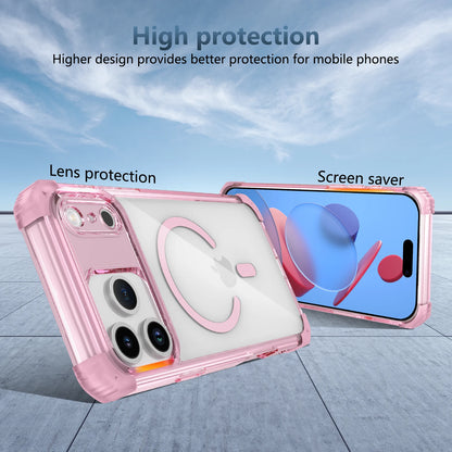 New Armor Shockproof Magnetic Wireless Charging Transparent Case For iPhone 17 16 14 13 12 15 Pro Max Plus 17Air Magsafe Cover
