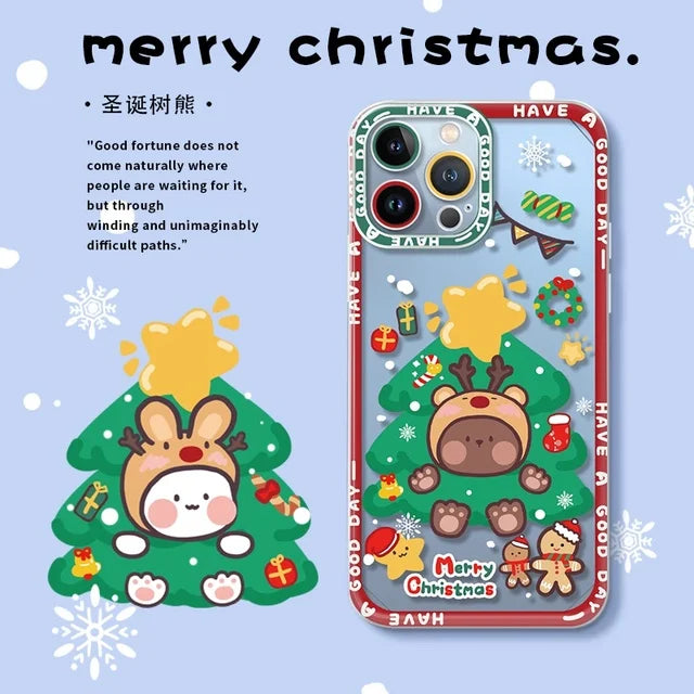 Christmas Tree Santa Claus Phone Case For Samsung Galaxy S25 FE S24 S23 Ultra S22 S21 S20 Plus S23 S24 FE A56 A36 A26 Soft Cover