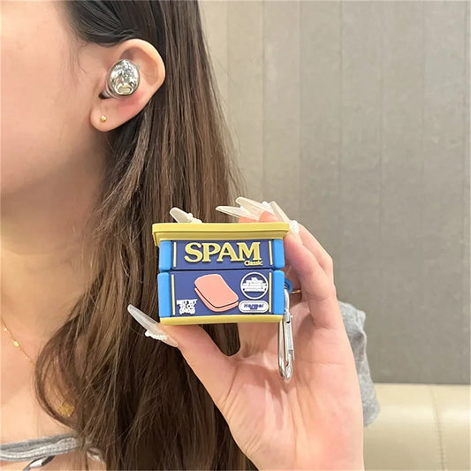 For Samsung Galaxy Buds 3 Pro/Buds Fe/Buds Pro/Buds3/Buds Live,Cute Creative Canned Fruit Design Silicone Earbuds Case with Hook