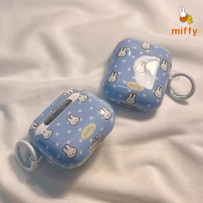 Cute Miffy Earphone Shell Suitable for Airpods 4 3  Pro3 Cartoon Stereoscopic Rabbit Anti Drop Earphone Case Girls Perfect Gifts