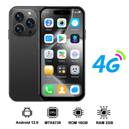 SERVO S16 Mini 4G LTE Cute Smartphone Android 12.0 OS 2/3GB RAM 16/64GB ROM Google Play 4.0" Display Small Pocket Mobile Phones