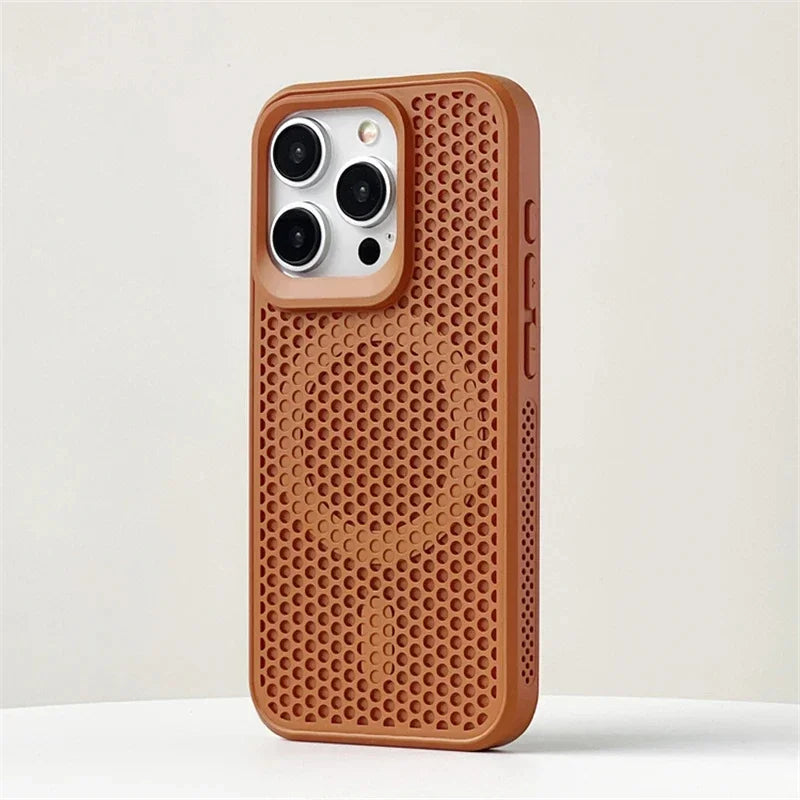 Luxury Matte Heat Dissipation Hole For Magsafe Case For iPhone 16 15 14 13 12Pro Max Plus Magnetic Wireless Charge PC Hard Cover