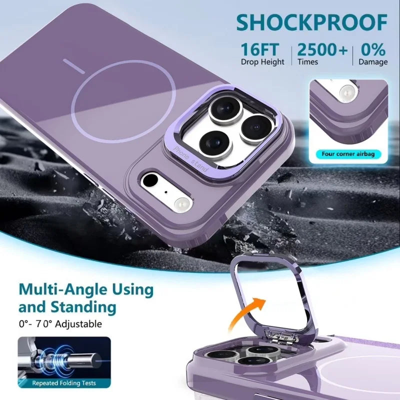 Bright high transparency magnetic case suitable for iPhone17Air 17Pro 16 15 14 13ProMax scratch resistant wireless charging case