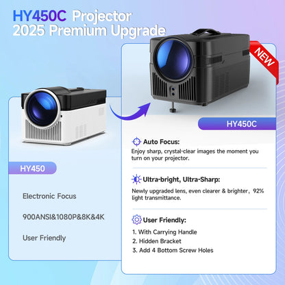Magcubic 900ANSI HY450 C Auto Focus Projector 8K 1080P Ultra Short Throw Allwinner H726 BT5.4 Auto Offset Home Theater Voice