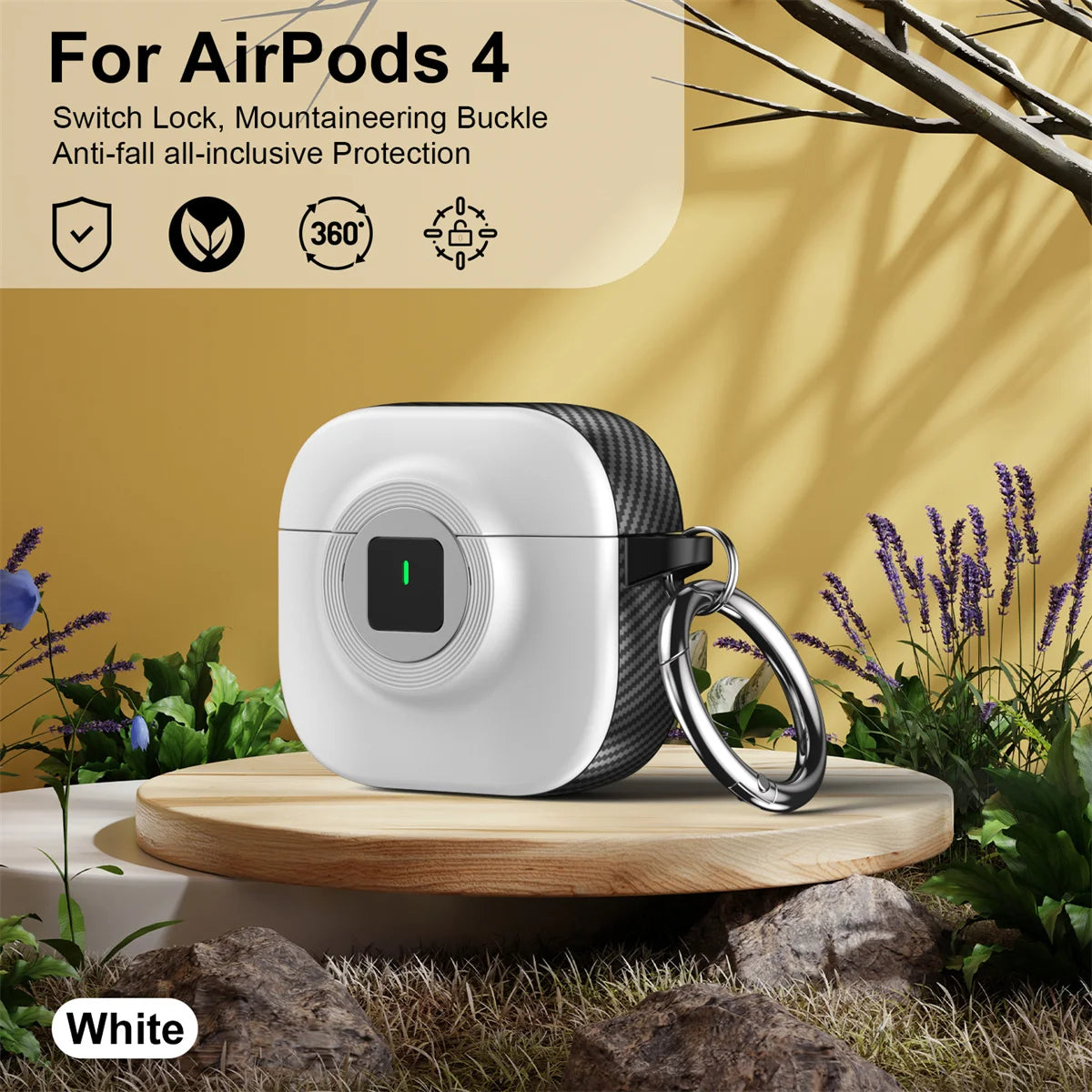 New 2024 For Airpods 4th Gen Case With Lock Earphone Case Cover For Camera Form Factor Shockproof Shell For Apple AirPods 4 Case