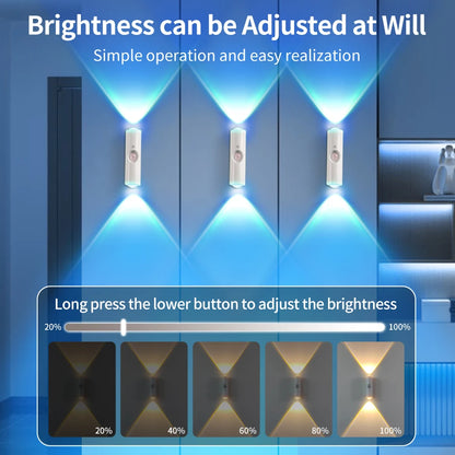 LED Cabinet Lights Motion Sensor Ambient Light Magnetic RGB Rechargeable Wall Sunset Lamp Hallway Stairs Kitchen Night Light