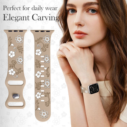 Engraved Strap For Apple Watch Band 11 10 42mm 46mm Silicone Correa Bracelet iWatch Series 10 9 8 7 SE 6 45/44/40mm Ultra2/3