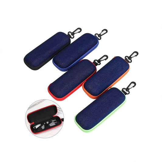 Denim Fabric Glasses Cases Zipper Sunglasses Protection Container Eyeglasses Pencil Case Reading Glasses Box Organizer Carry Bag