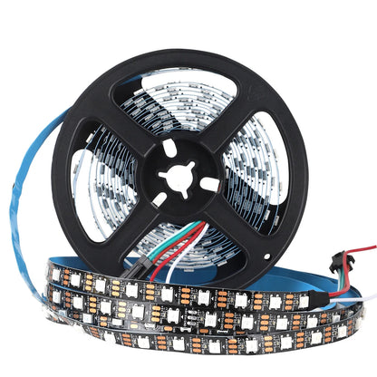 WS2812B 5050 RGBIC Smart LED Strip WS2812 Individually Addressable IC 30/60/144Pixels/Leds/m Light DC5V Black IP30/67 Waterproof