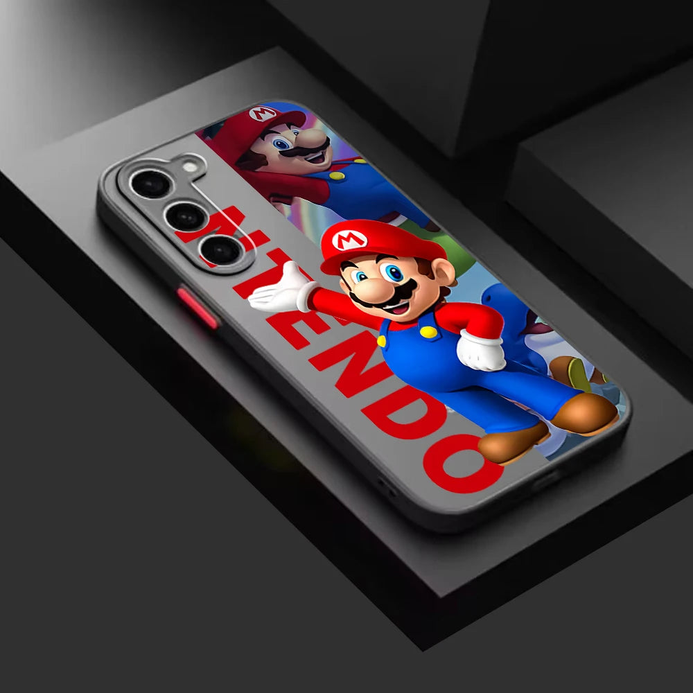 Supers M-Marios Cool Art Frosted Translucent For Samsung Galaxy S24 S23 S22 S21 S20 FE S10 S9 S8 Plus Ultra Pro 5G Funda