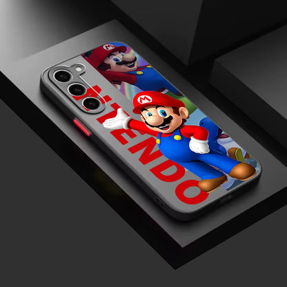 Supers M-Marios Cool Art Frosted Translucent For Samsung Galaxy S24 S23 S22 S21 S20 FE S10 S9 S8 Plus Ultra Pro 5G Funda
