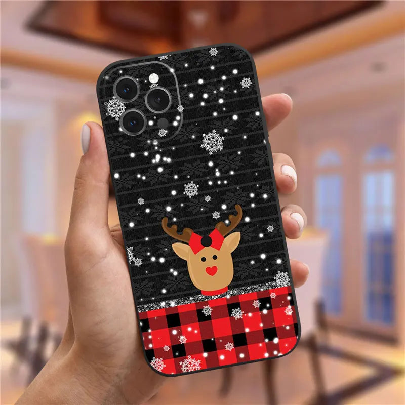 New Year's Christmas Santa Claus Phone Case For iPhone 16 15 13 14 12 11 Pro Max Mini X XS XR 7 8 Plus SE4 16E Shockproof Cover