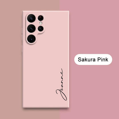 For Samsung Galaxy S24 Ultra Plus Customized Personalized Name Initials Soft Liquid Silicone Case Cover Samsung Galaxy S24 Plus - covers4phones