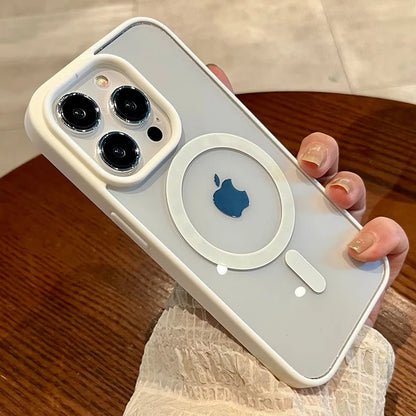 New Phone Case For iPhone 17 16 15 14 13 12 11 Pro Max Plus 17 Air For Magsafe Transparent Clear Magnetic Acrylic Bumper Cover