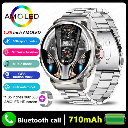 2025 New Military GPS V69 Smart Watch Men 1.85 inch 710 mAh Heart Rate GPS Sports IP68 Waterproof Bluetooth Talk  Smartwatch Man