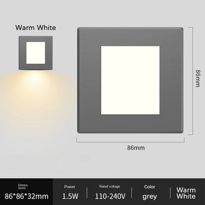 Smart Motion Sensor LED Stairs Wall Light Recessed Human Induction Step Lamp Indoor Entrance Hallway Foyer Ladder Night Lights