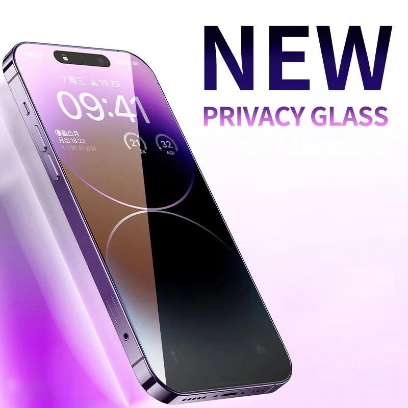3-1 Pcs Anti Blue Light Privacy Tempered Glass for iPhone 16 15 Pro Max 14 Plus 13 12 Mini 11 Eye Protection Screen Protector