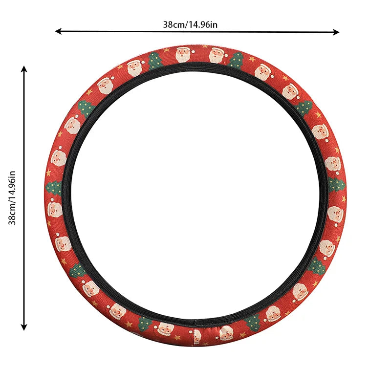 Christmas Limited Edition Car Steering Wheel Cover No Inner Ring Universal Fit Most Cars Wear-Resistant Non-Slip