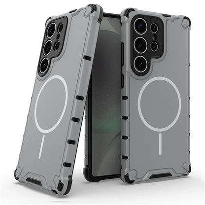 Anti-slip Bumper Armor Magnetic Phone Case For Samsung S24 S25 S26 Plus S23 Ultra A56 A55 A54 A35 A34 A25 A15 For Magsafe Cover