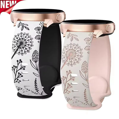 New Silicone Strap For Samsung Galaxy Watch 4/5/6/7 40mm 44mm 5 Pro 45mm Two-Tone Dandelion Band for Galaxy Watch 6/4 classic