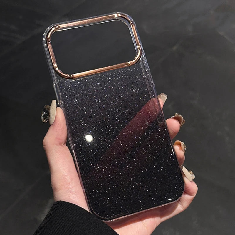 Popular Gradient Glitter Transparent Case For iPhone 17 Air 16/E 15 14 Plus 13 12 11 Pro Max Soft TPU Shockproof Protector Cover