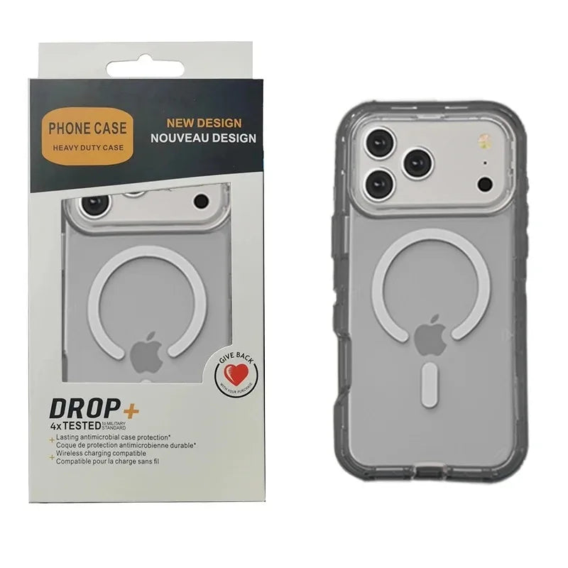 3IN1 Military Clear Armor Magnetic Charge Case for IPhone 17Air 16 15 14 Plus 13 12 Pro Max Rugged Durable Protector Cover Funda