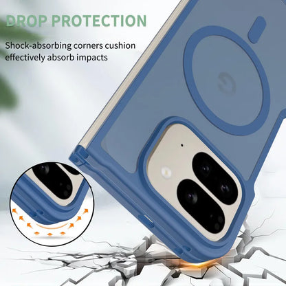 For Google Pixel 10 Pro Fold Magnetic Case ELVEV Anti-drop TPU Hard PC Matte Transparent Suction Phone Cover