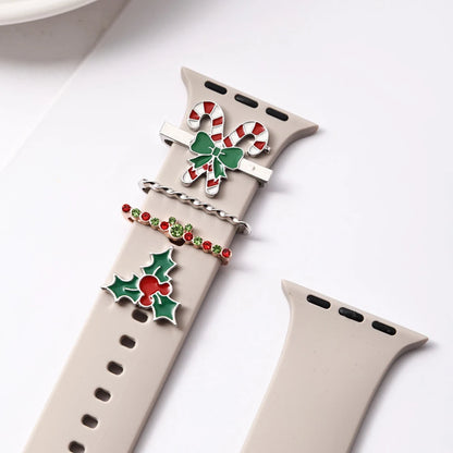 Suitable for Apple Watch Decorative Rings Christmas Watch Decorative Accessories Silicone Strap Decorations