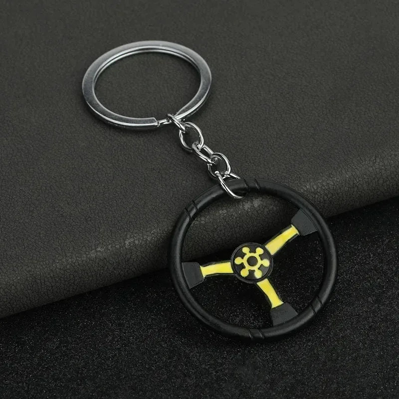 Creative Mini Auto Parts Car Wheel Keychain Auto Enthusiast Metal Keyring Accessories Key Ring Chain for Men Woman Lover Gift