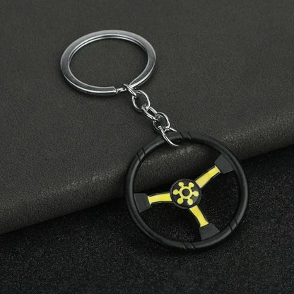 Creative Mini Auto Parts Car Wheel Keychain Auto Enthusiast Metal Keyring Accessories Key Ring Chain for Men Woman Lover Gift