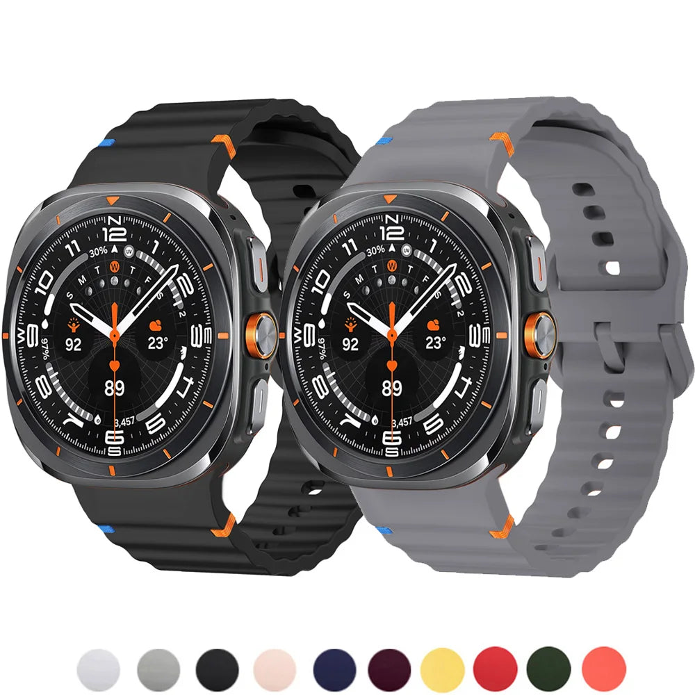Silicone Band for Samsung Galaxy Watch ultra Strap 47mm Bracelet correa Galaxy Watch 7 6/6 Classic/5 pro/4 44mm 40mm 43mm 46mm