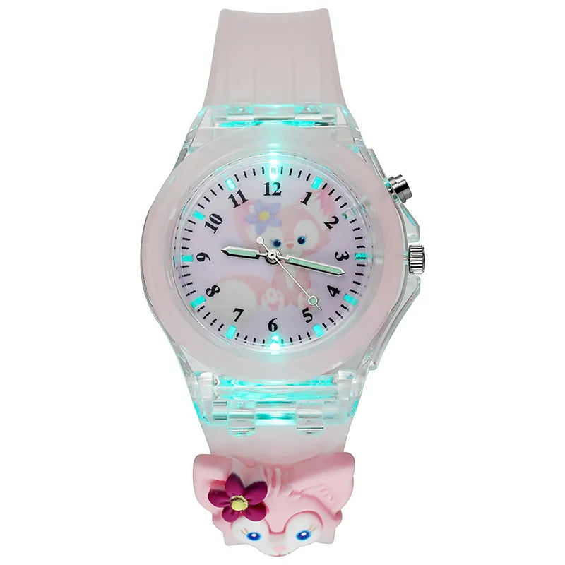 3D Mickey Children Watches Girls Color Light Source Silicone Minnie Kids Watch Ladies Quartz Clock Gifts Relogio Feminino - covers4phones
