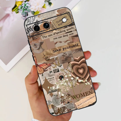 For Google Pixel 8A Case Stylish Painted Cover Soft TPU Shockproof Phone Case For Google Pixel 8 Pro Pixel8A Fundas Coque Bumper