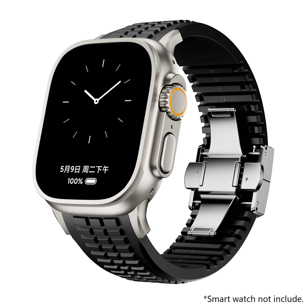 Silicone Band for Apple Watch 46mm 45 44mm 42 Sports Strap for Iwatch Ultra 2 49mm for Series 10 9 8 7 Se 6 5 Se Luxury Bracelet