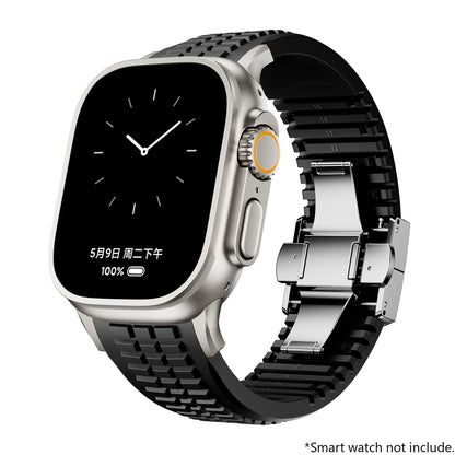 Silicone Band for Apple Watch 46mm 45 44mm 42 Sports Strap for Iwatch Ultra 2 49mm for Series 10 9 8 7 Se 6 5 Se Luxury Bracelet