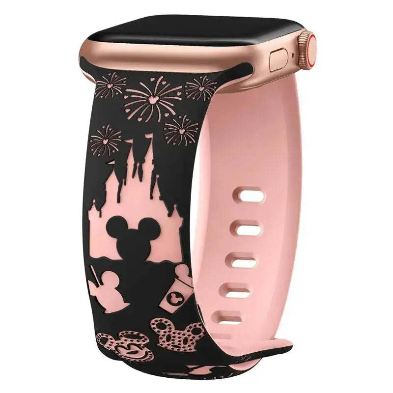 Engraved Floral Straps For Apple Watch band 44mm 49mm 45mm 41mm 40mm 38mm correa Bracelet iWatch Series ultra 2 9/8/7/6/3/SE/10